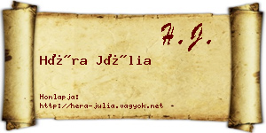 Héra Júlia névjegykártya